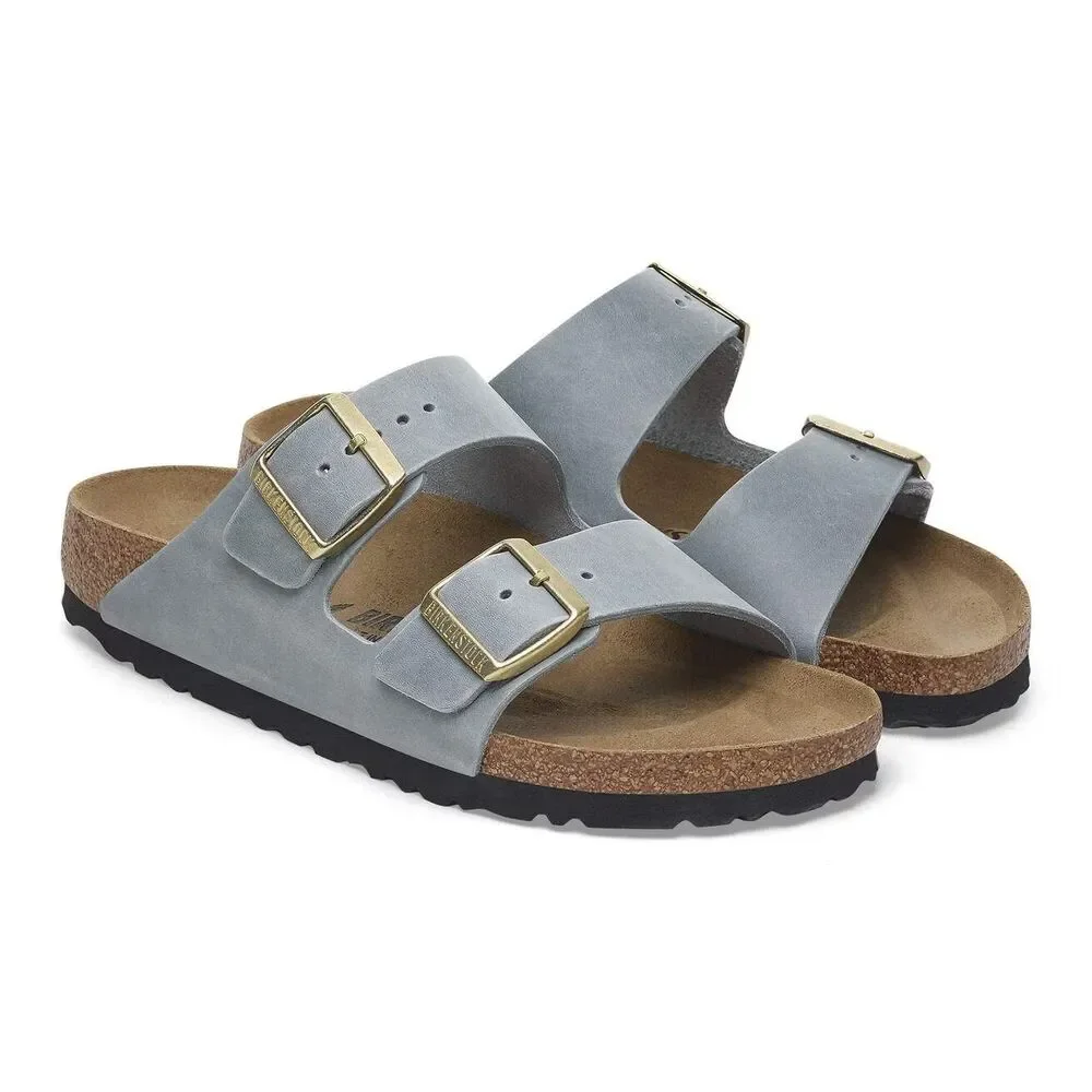 BIRKENSTOCK MEN'S ARIZONA BS LEATHER SANDALS GRAY NEW US 10 EU 43 REGULAR